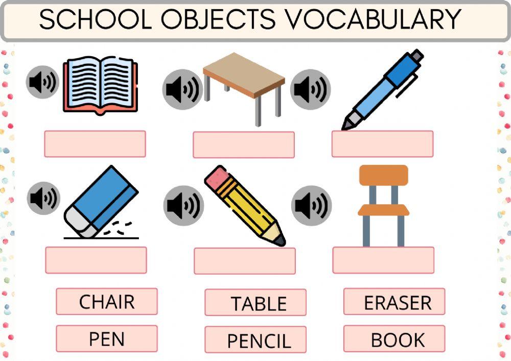 School objects Vocabulary 482818 iris sanz Live