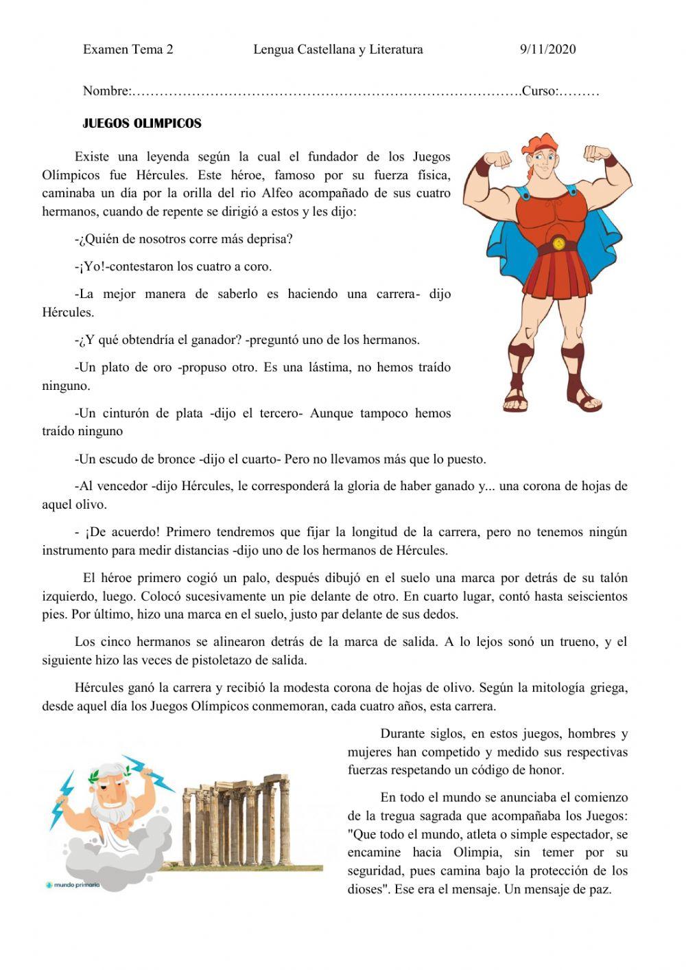 Examen Tema 2 Lengua