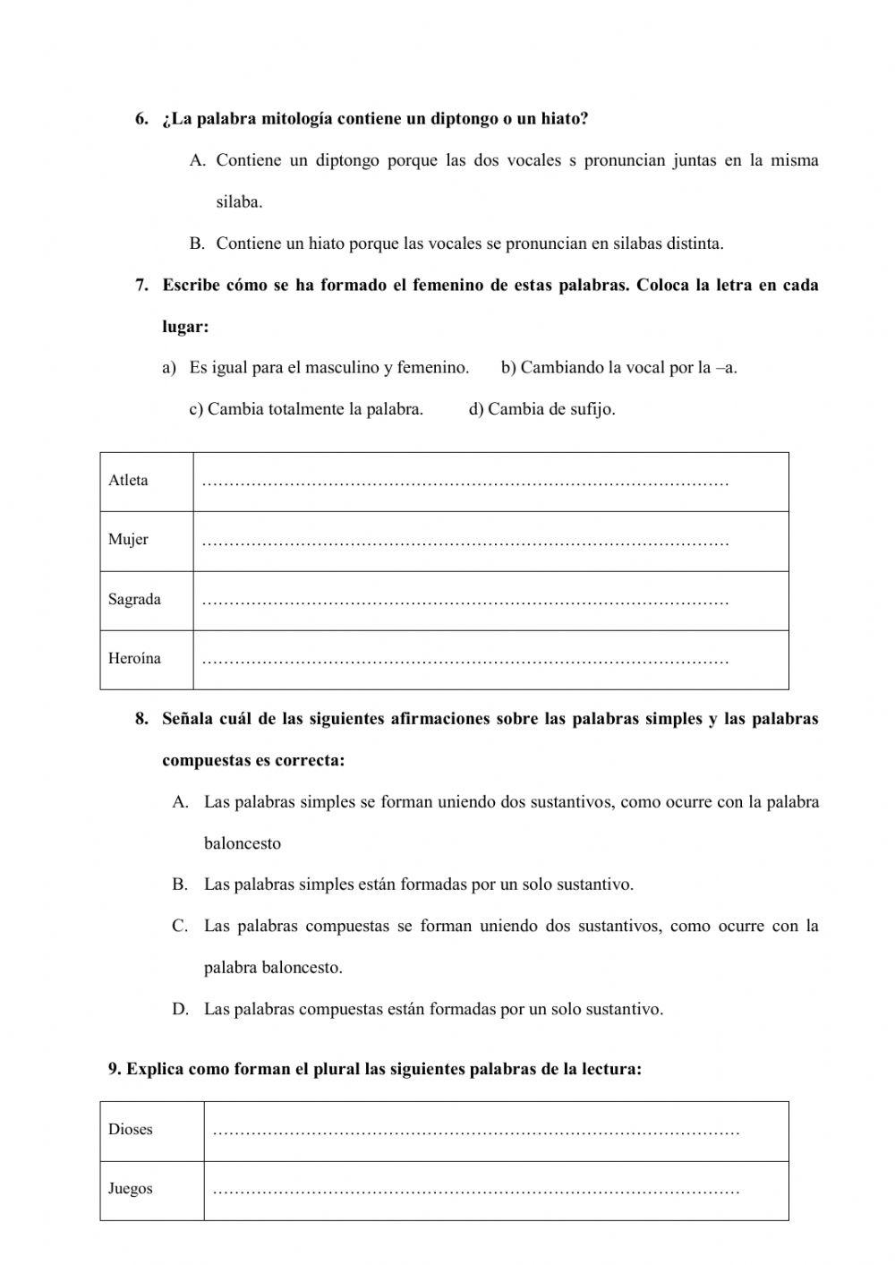 Examen Tema 2 Lengua