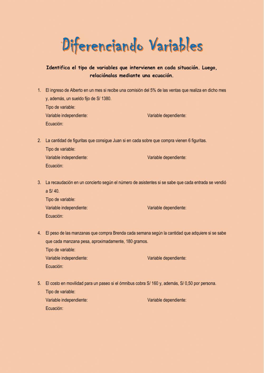 Diferenciando variables