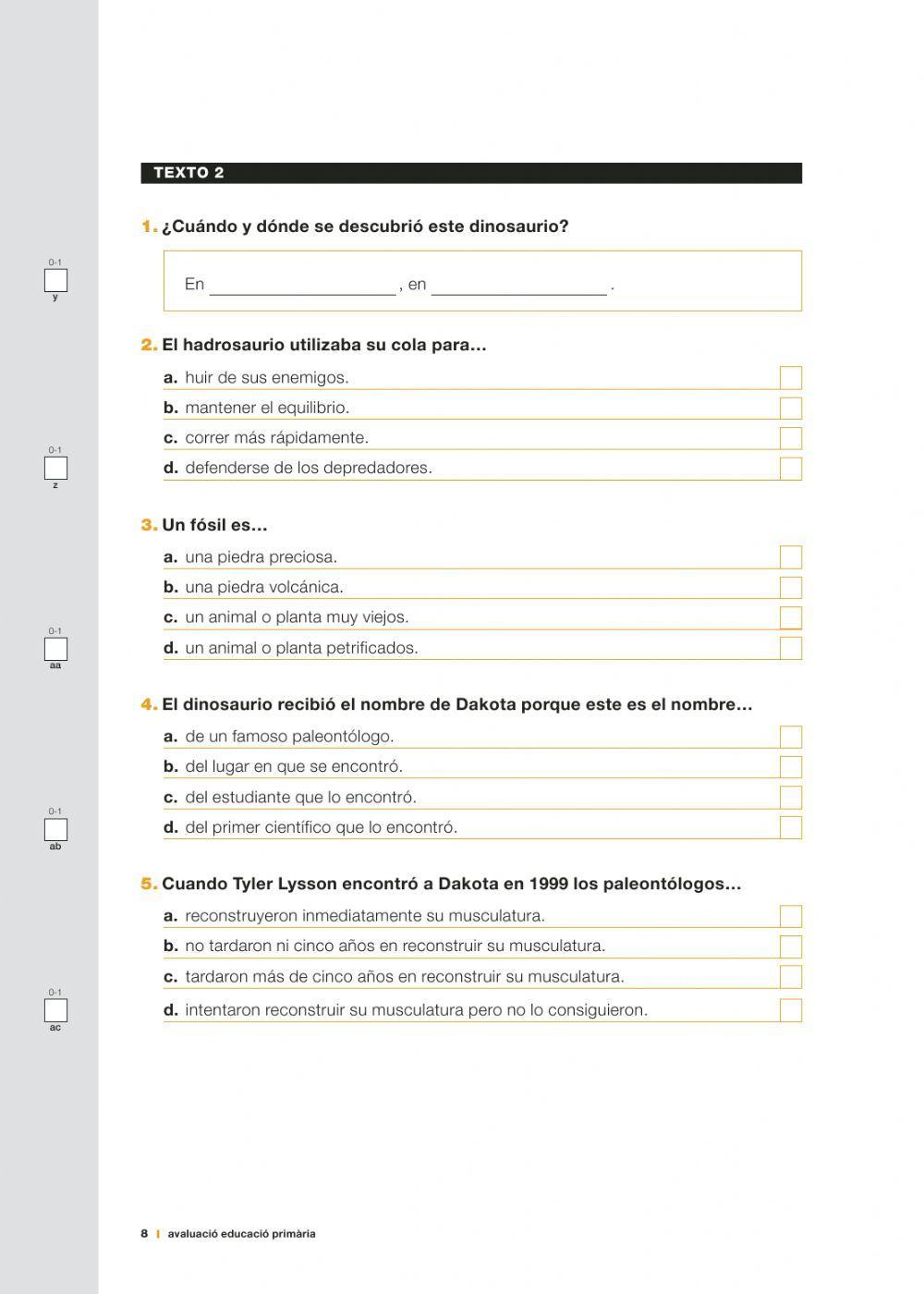 Comprensión lectora 8