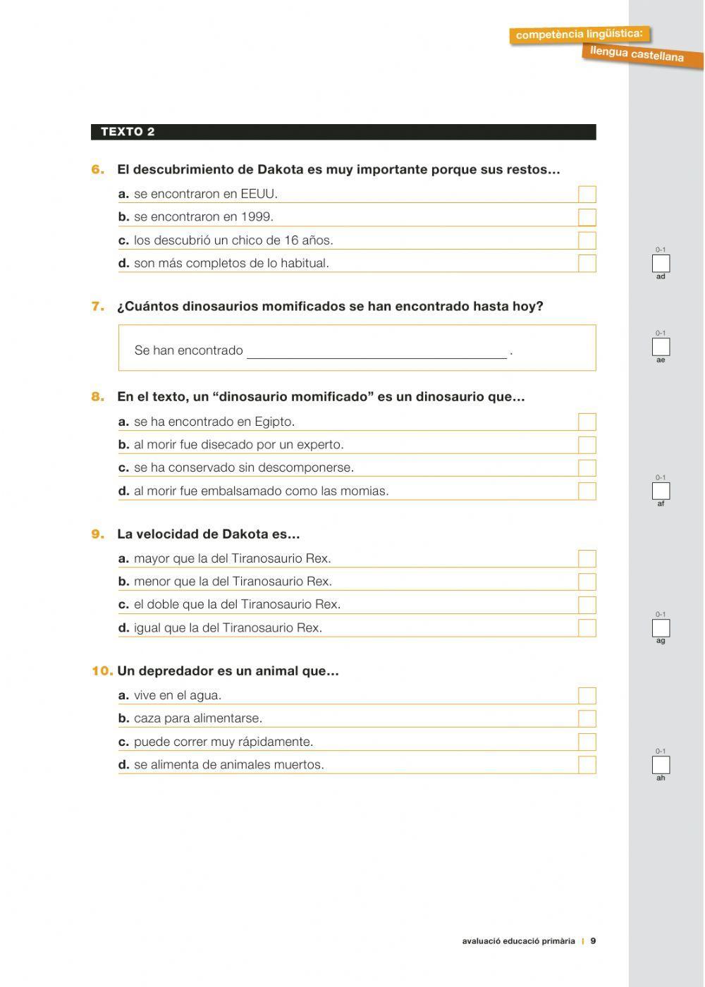 Comprensión lectora 8