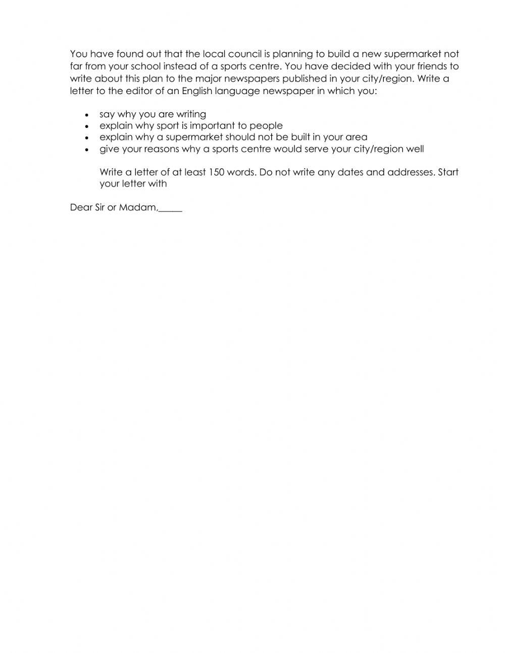 Letter to the editor