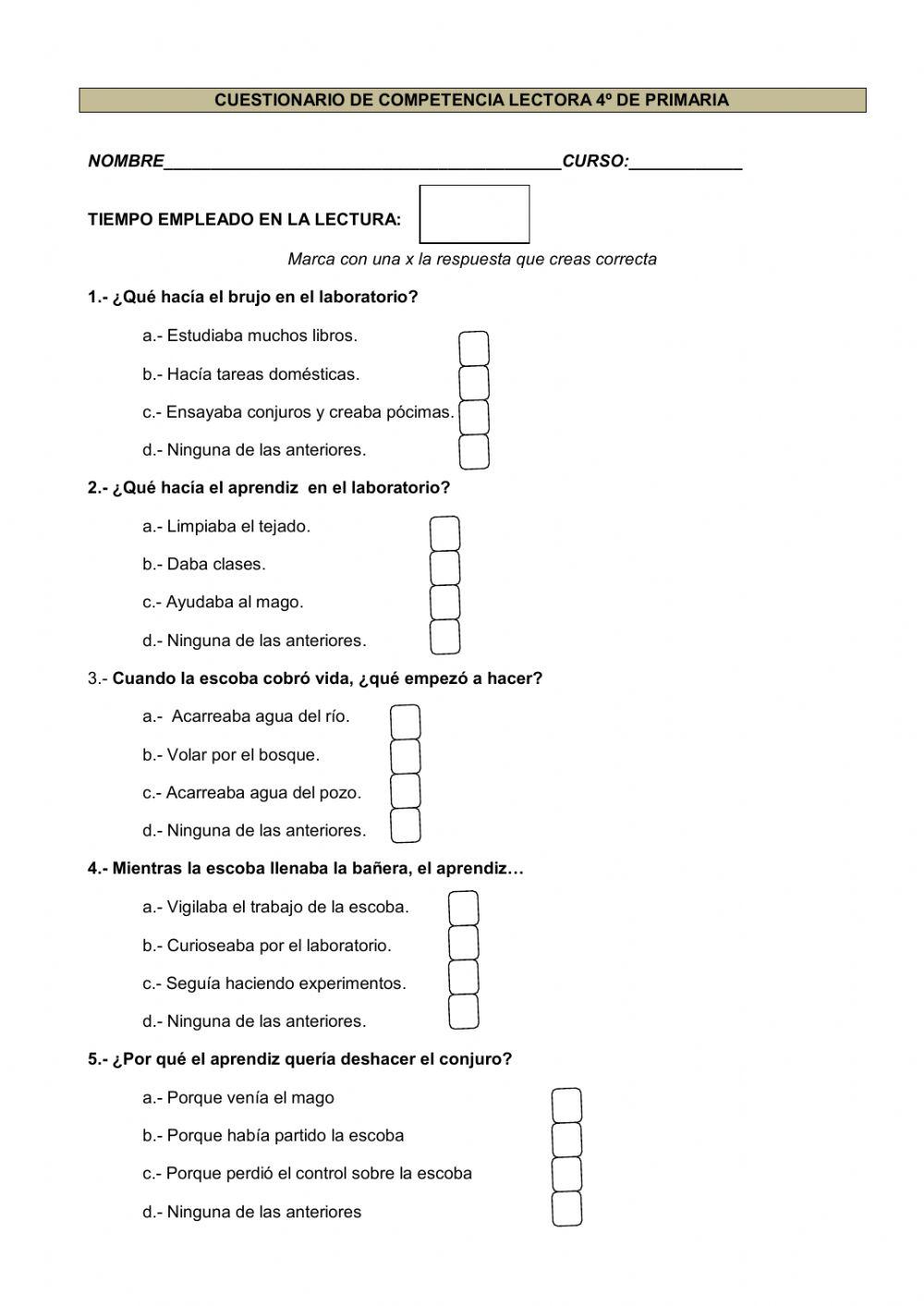 Evaluación de la comprensión lectora