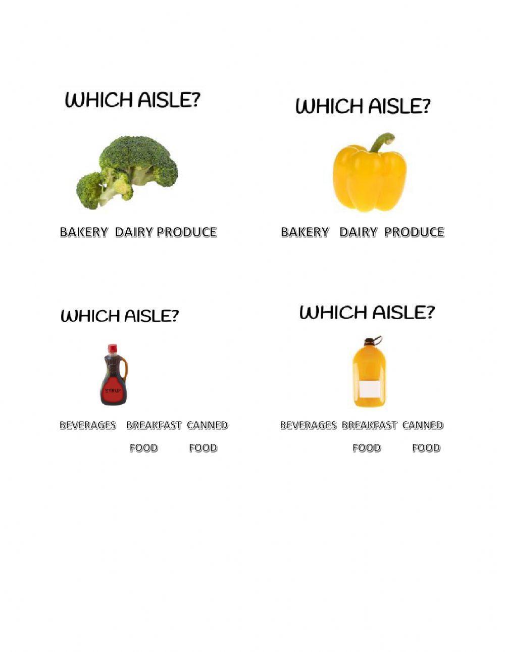 Pick which isle in the grocery store