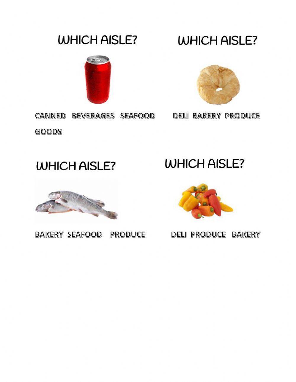 Pick which isle in the grocery store