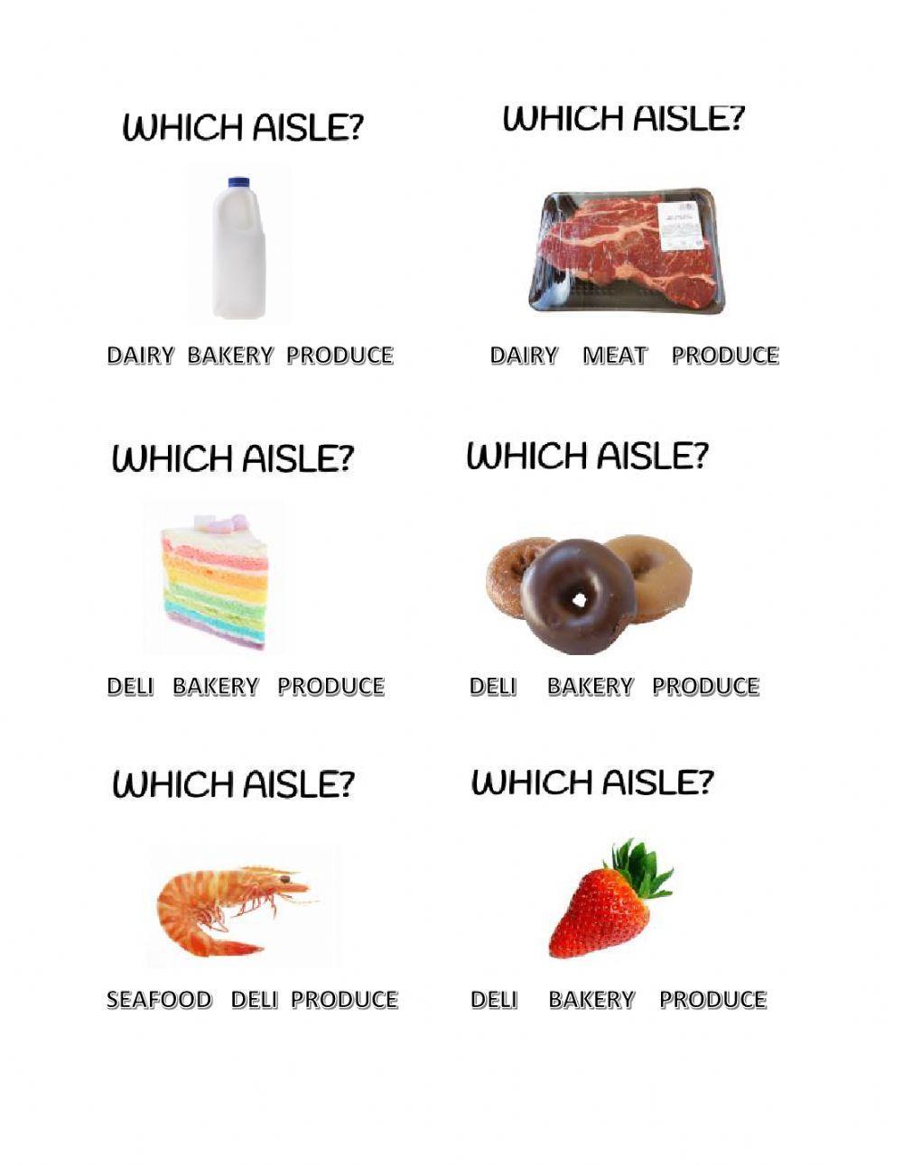 Pick which isle in the grocery store