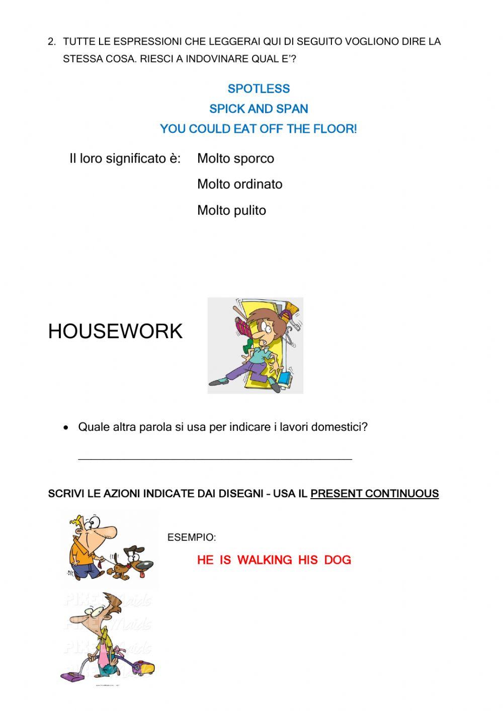 CLEANING - VOCABULARY