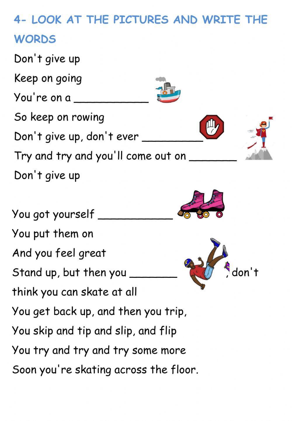 Don't give up : song