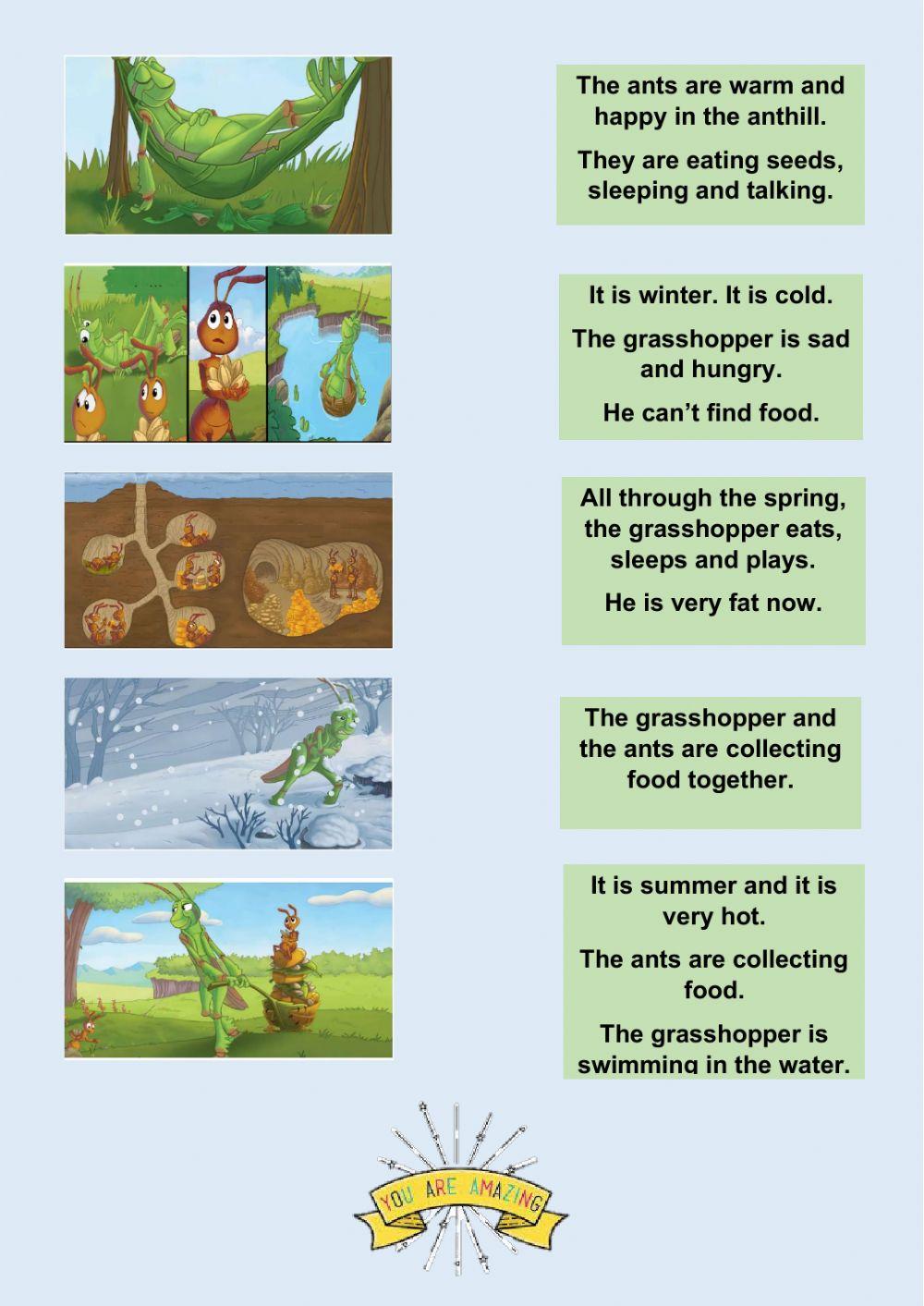Story -The grasshopper and the ant-