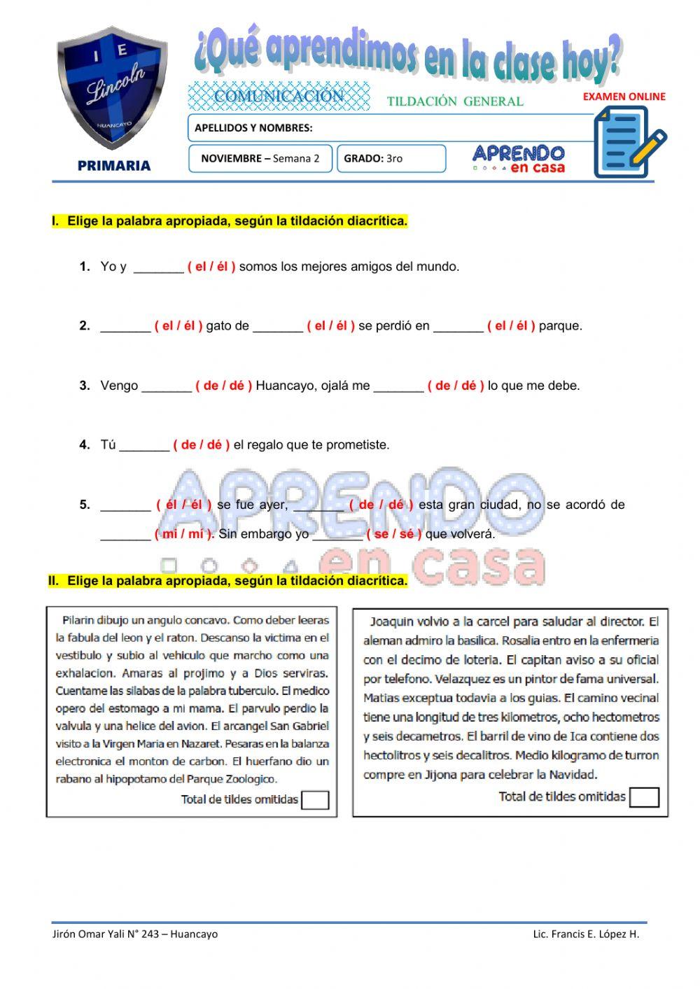 Practica tildacion general y diacrítica