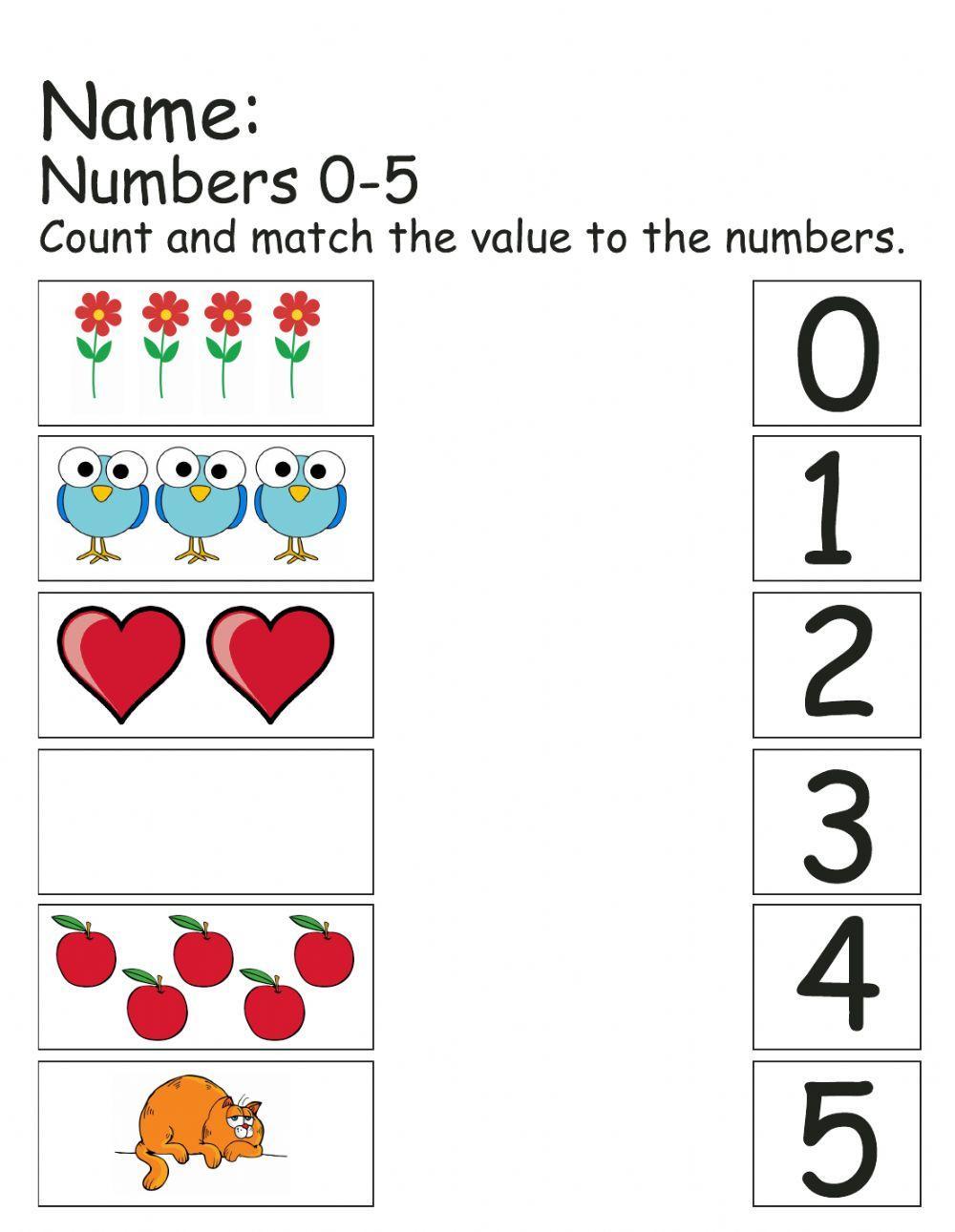 Numbers 0-5 (Values)