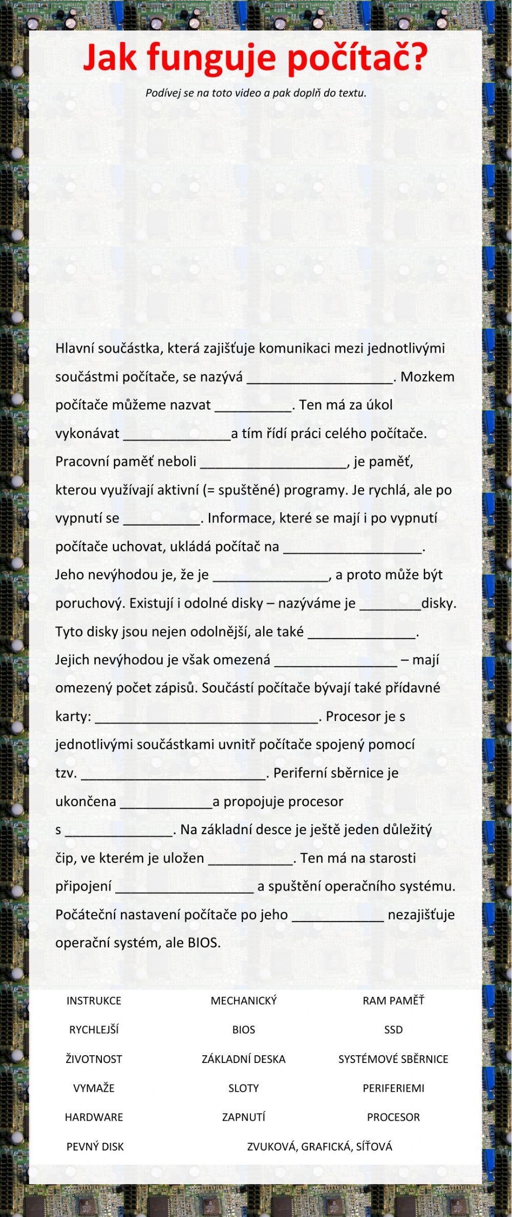 ICT - Jak pracuje počítač