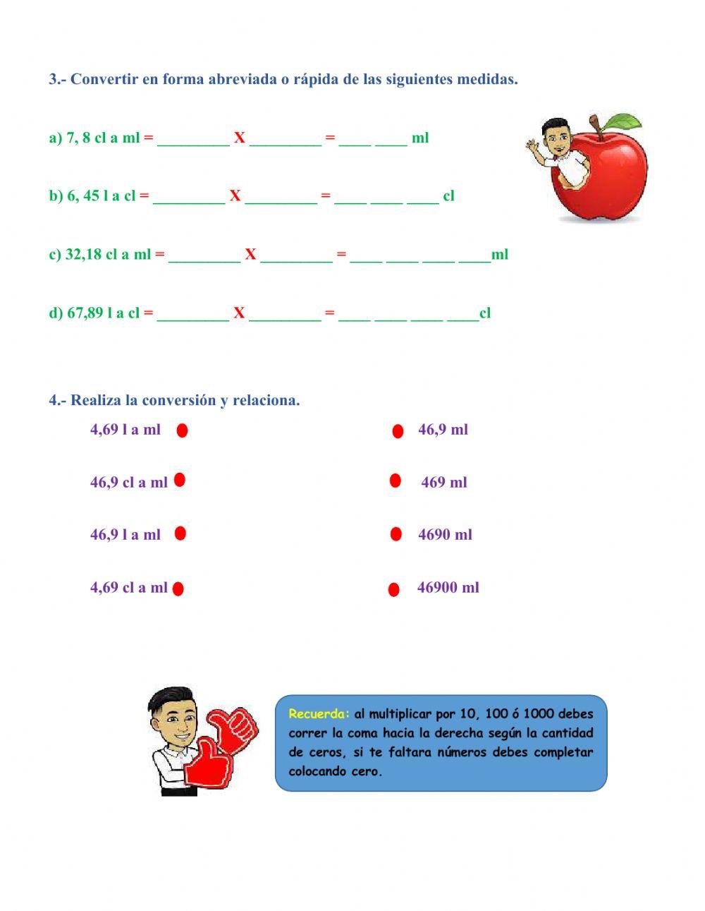 Conversiones de medida de capacidad