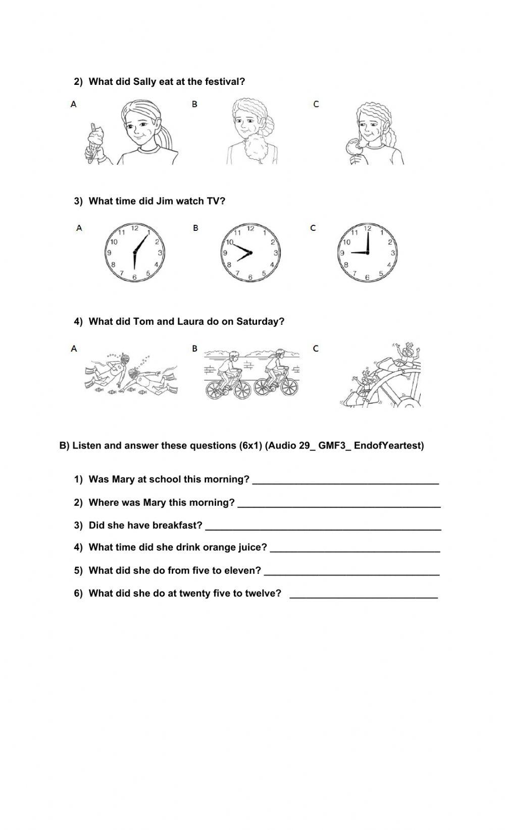 Kids elementary- listening and reading