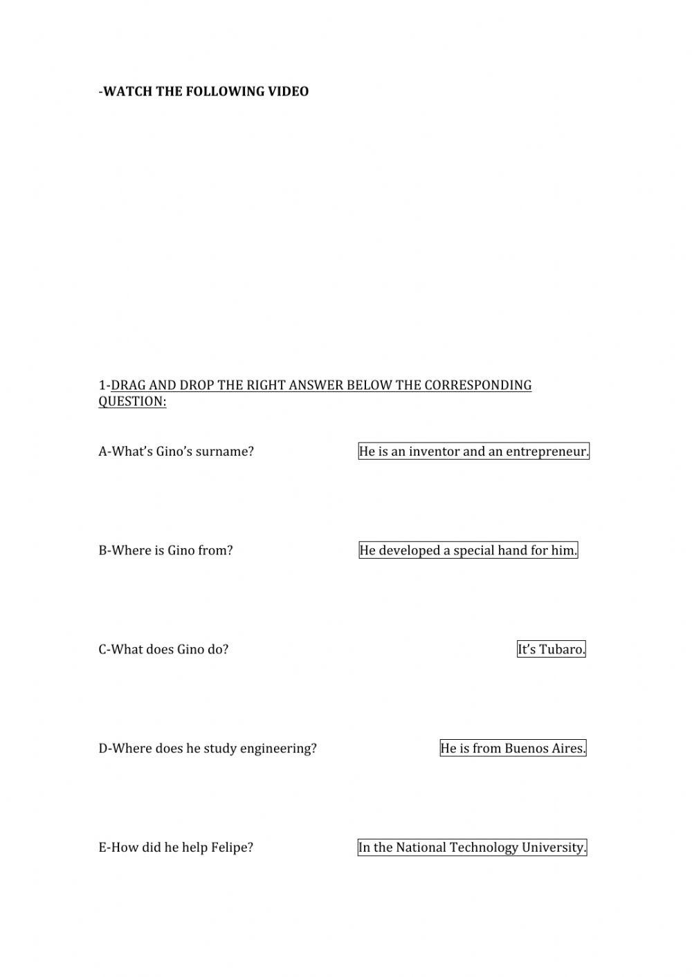 Gino tubaro interactive worksheet live worksheets