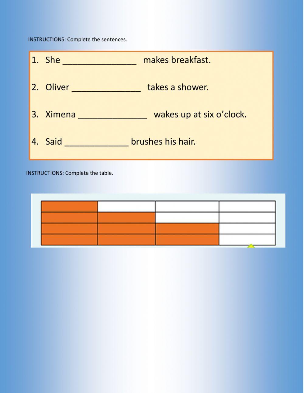 Morning Activities and Frecuency Adverbs