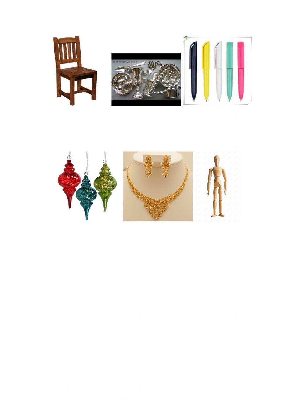 Objects and materials