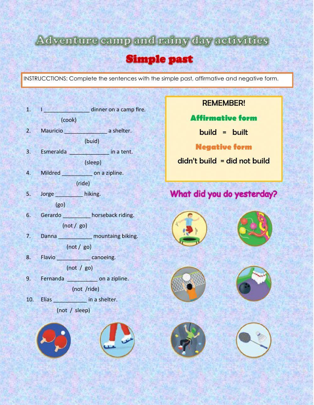 Adventure camp and rainy day activities