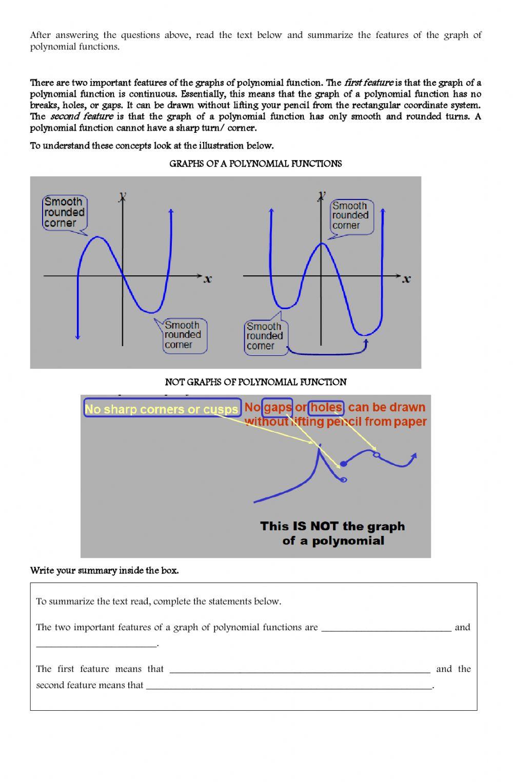 Math 10 - Polynomial Function interactive worksheet | Live Worksheets