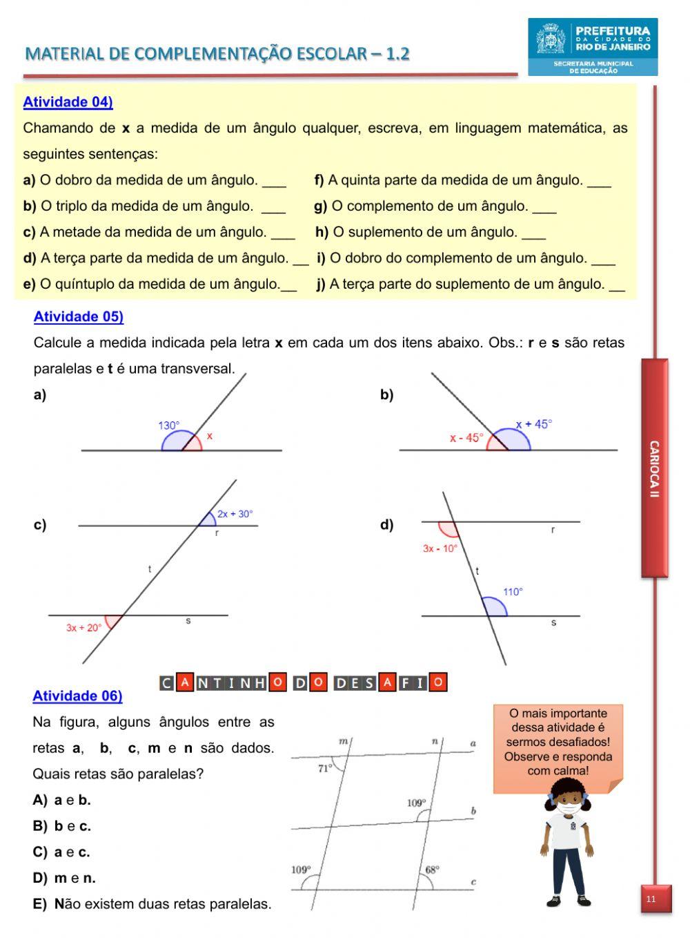 Carioca II - MCE - 26-10 - ALUNO - Matemática