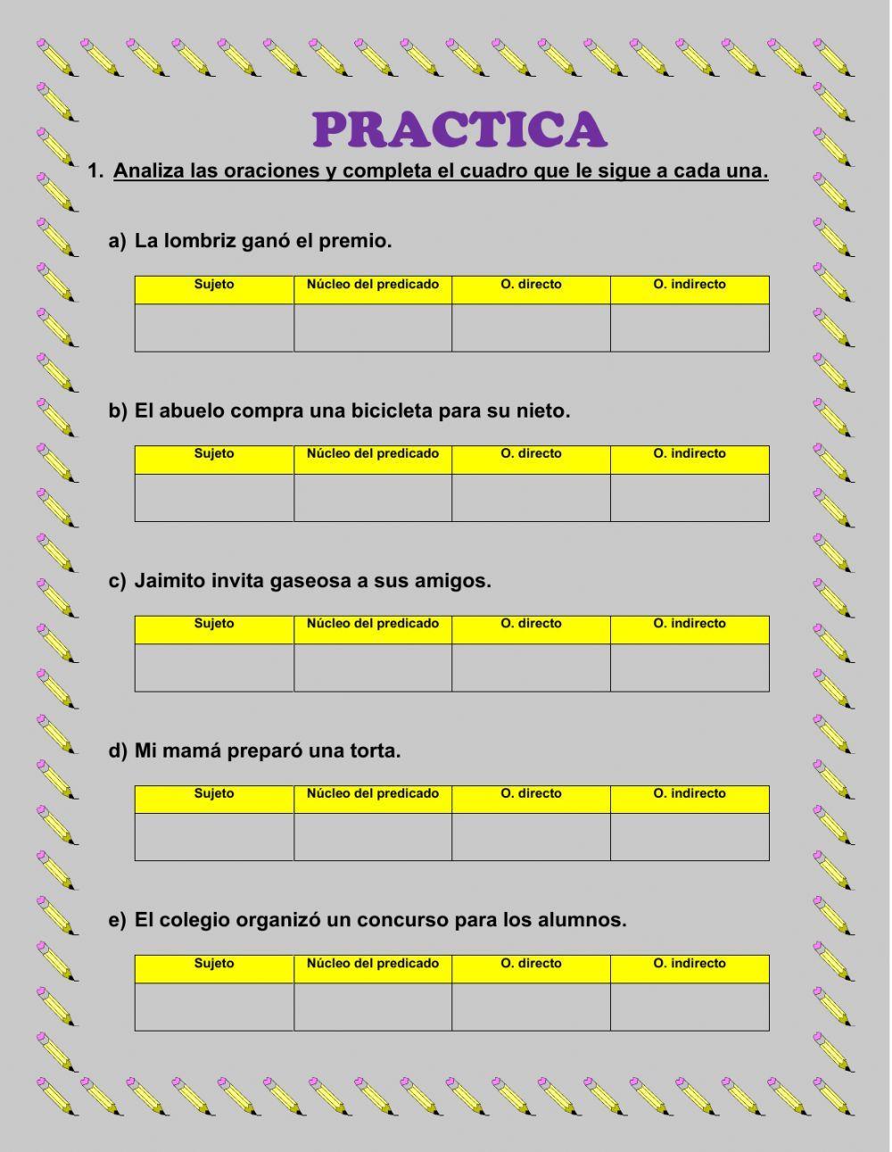 Estructura del predicado.