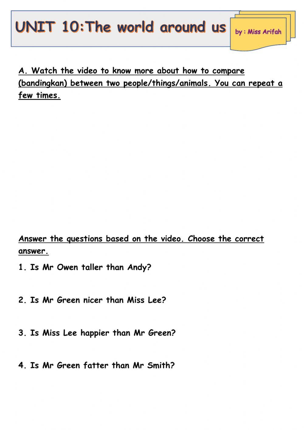 Comparative Adjectives