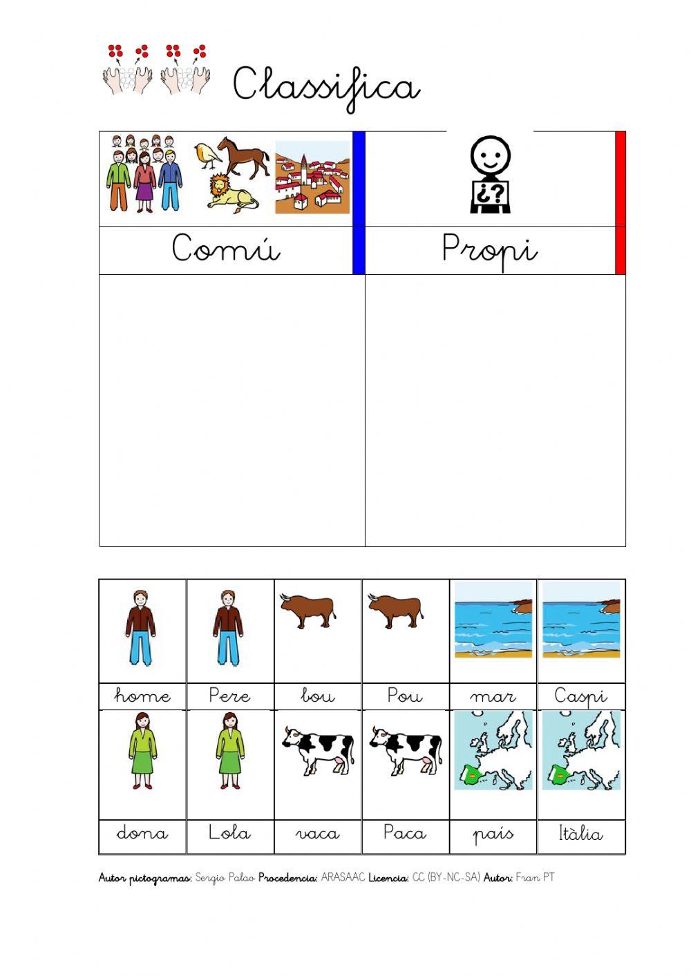 Substantius comuns i propis.