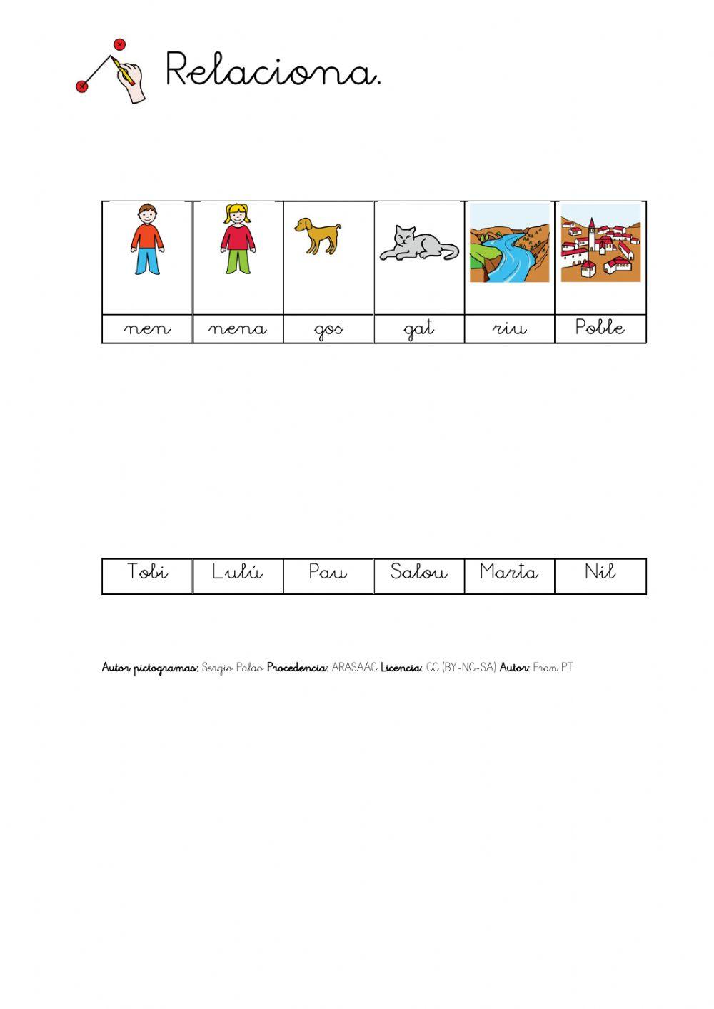 Relacionar substantius comuns i propis. 2