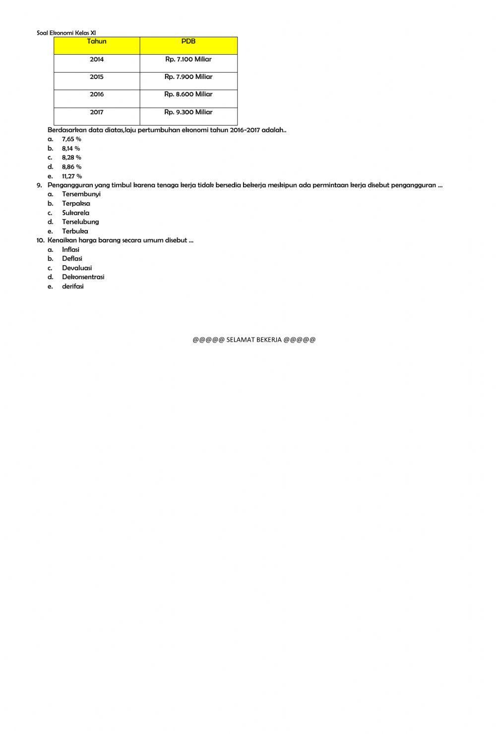 Menjelaskan Pendapatan nasional