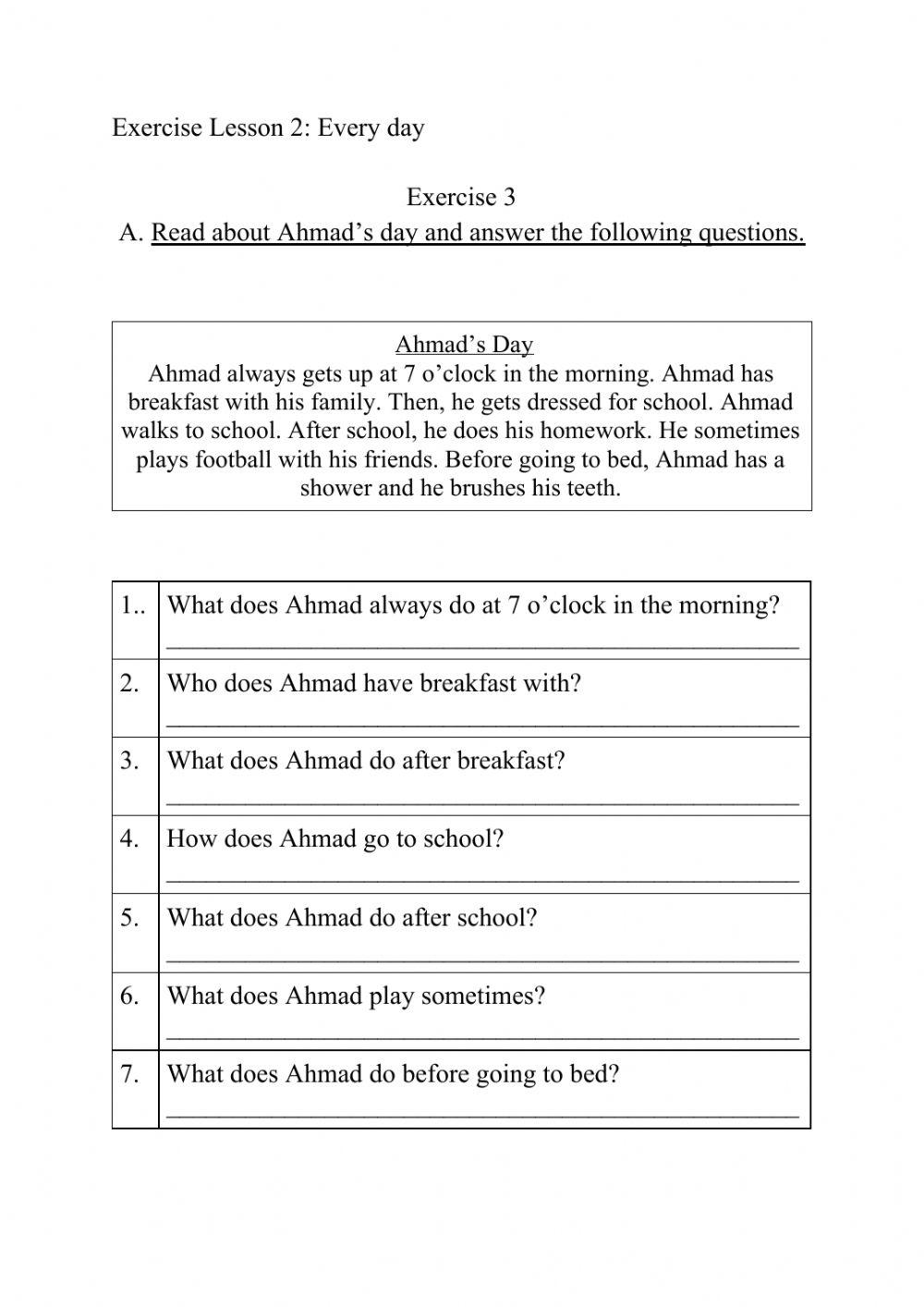 Exercise Unit 2 Every day (3)