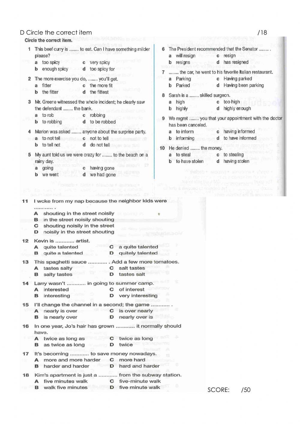 Quizzes Units 9 - 16, PDF, Curry
