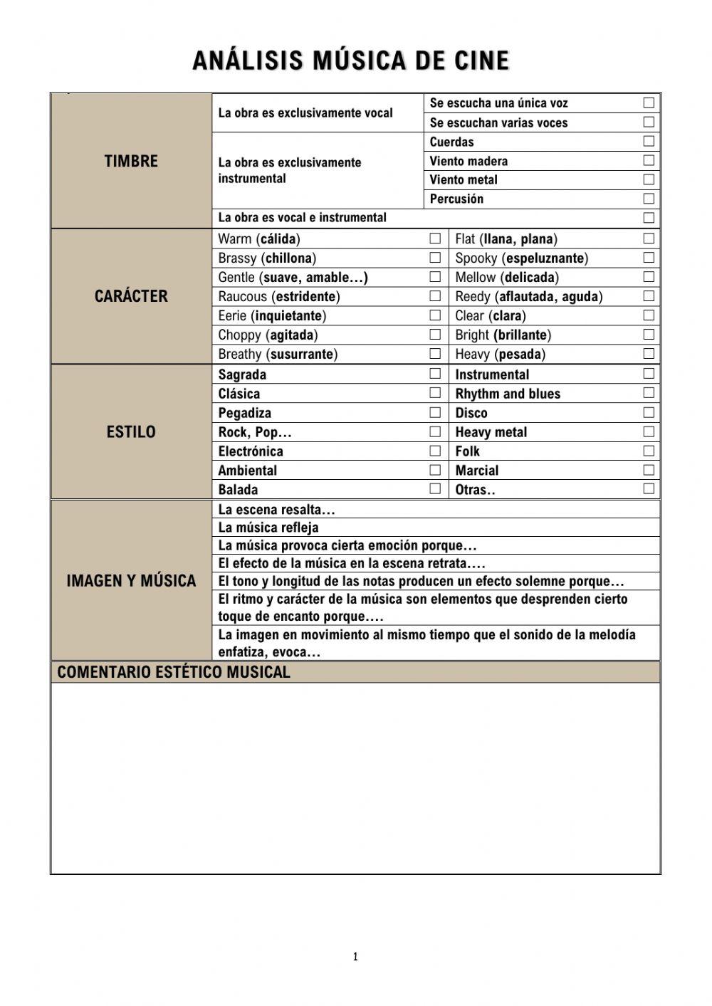 Análisis música de cine