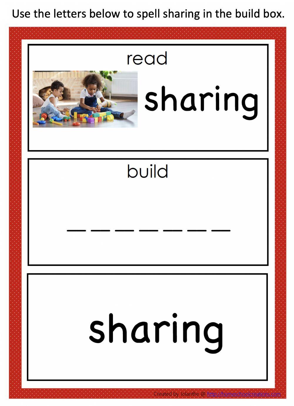 I cAn Read and Build the word sharing
