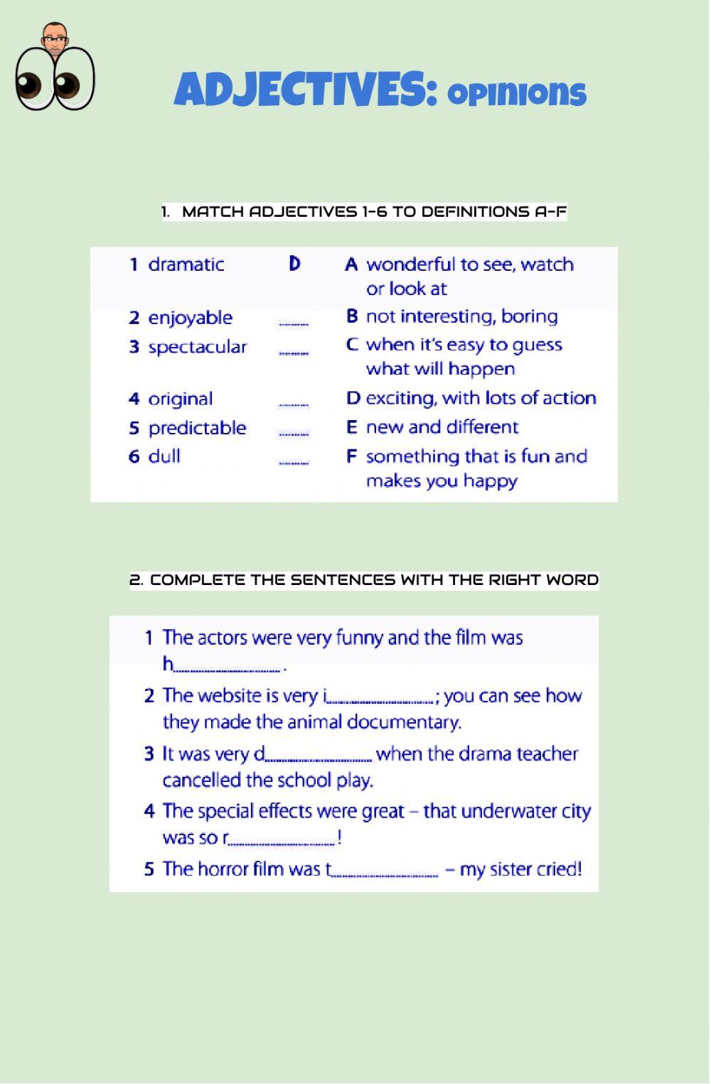 Adjectives related to cinema and movies