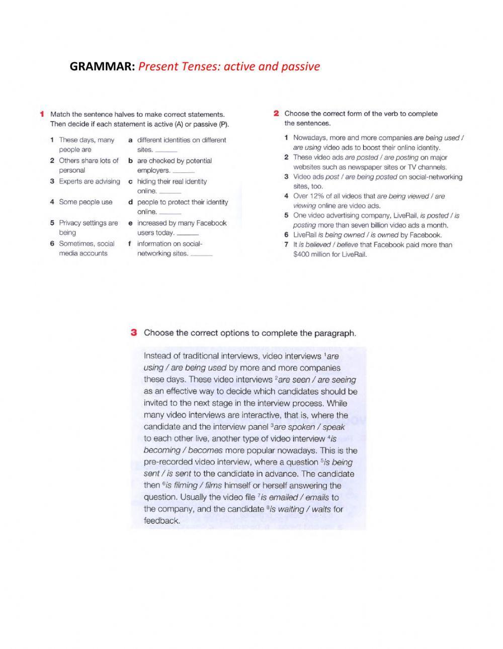 Reading comprehension and passive voice