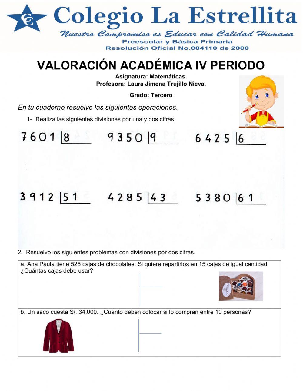 VALORACIÓN ACADÉMICA IVP TERCERO