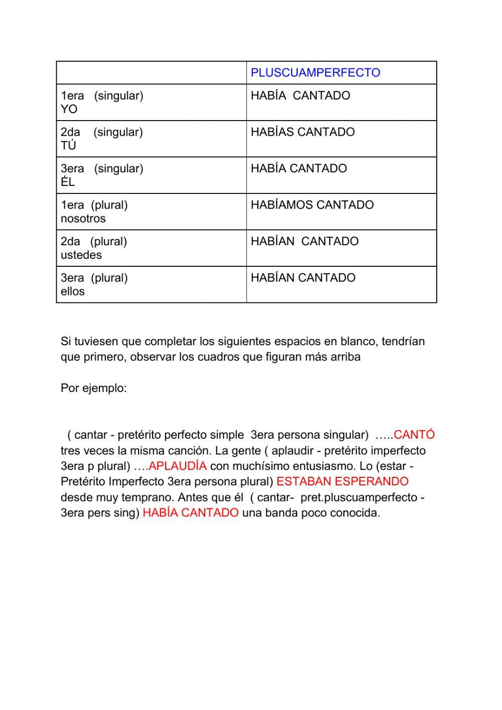 Clasificación de cuentos y verbos