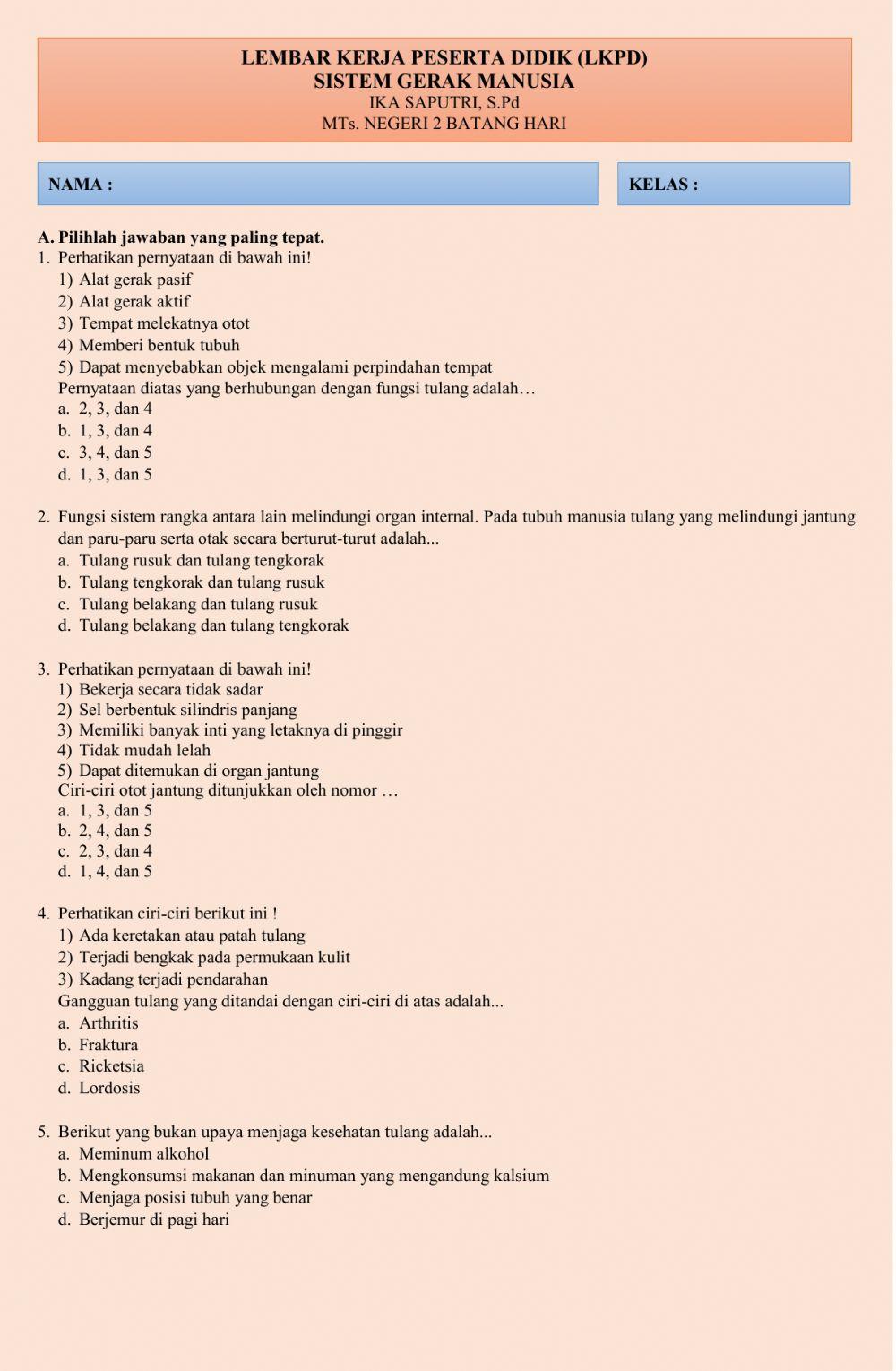 SISTEM GERAK MANUSIA