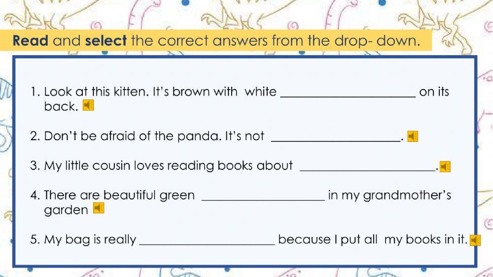 Amazing Animals (Smart kids Comparative adjectives) online exercise
