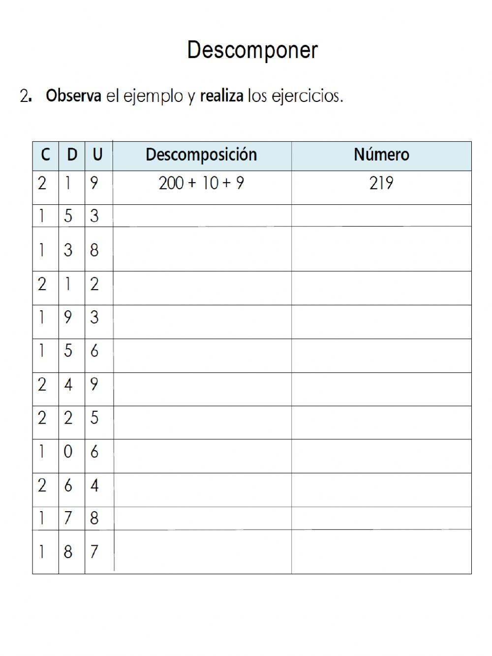 Practicando centenas