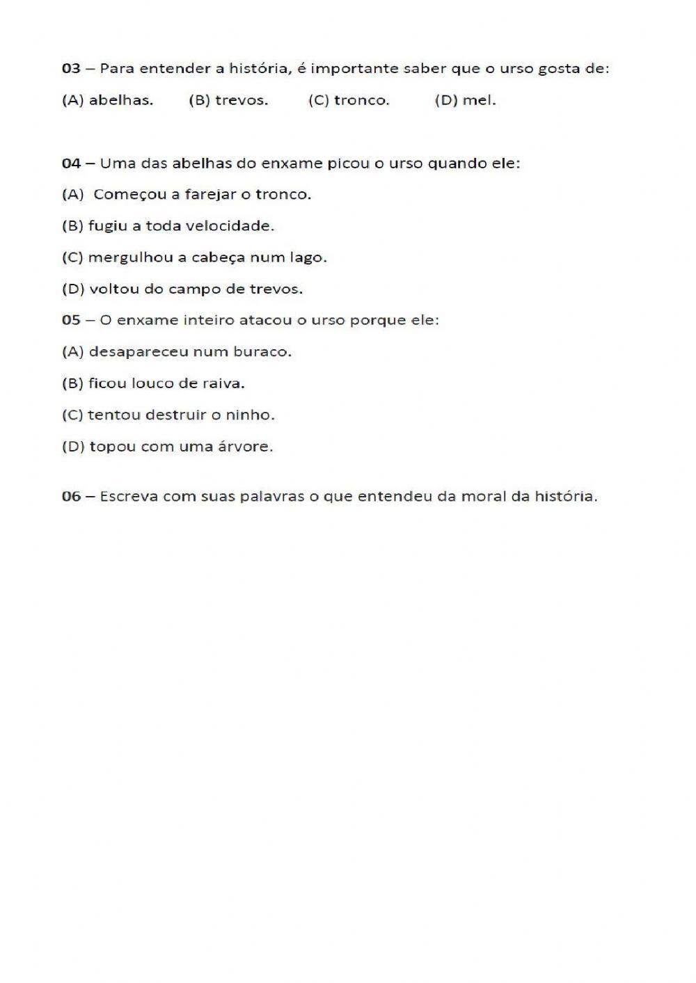 O ursinho e as abelhas