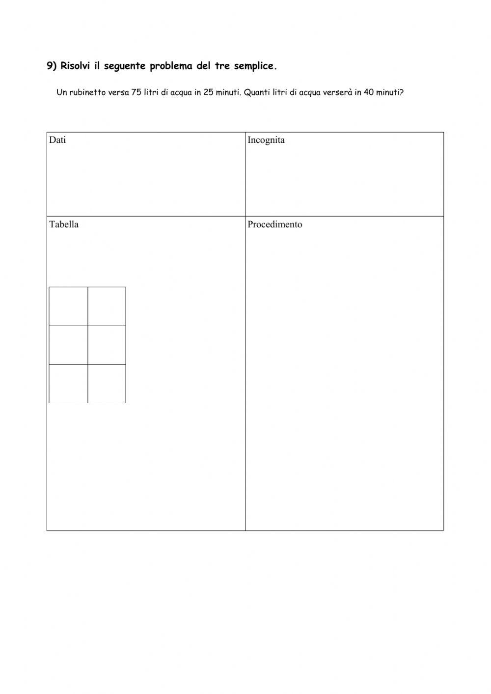 Funzioni e proporzionalita'