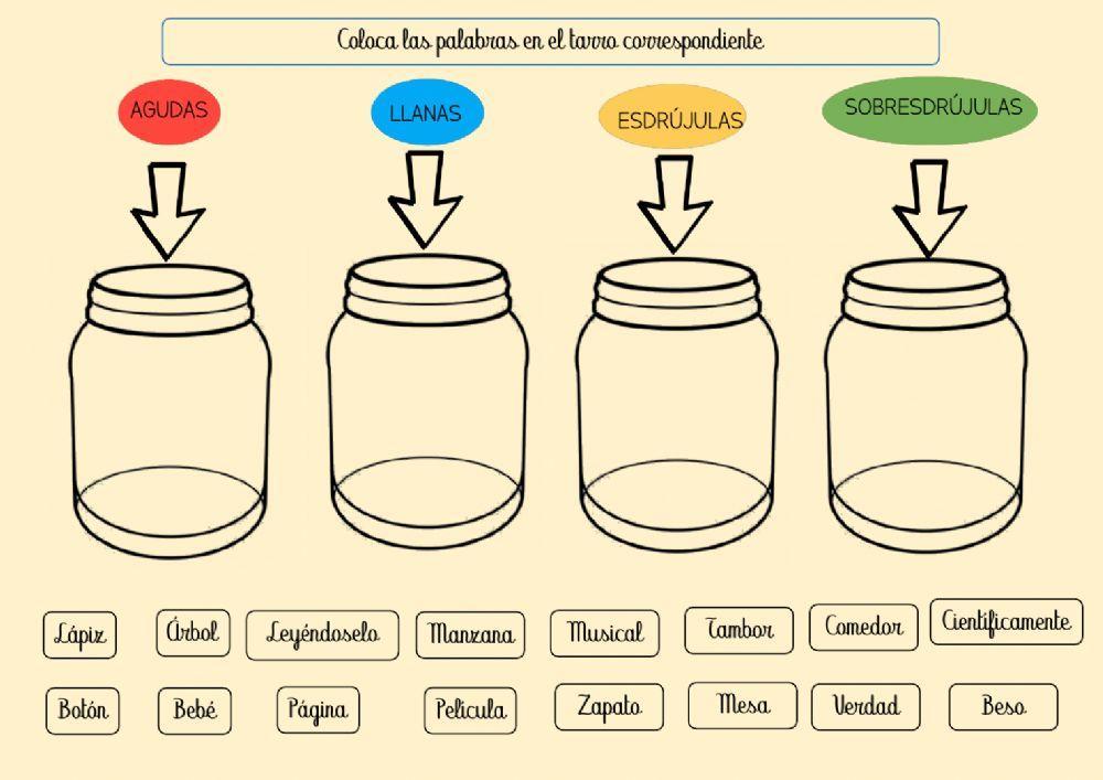 Cada palabra con su tarro