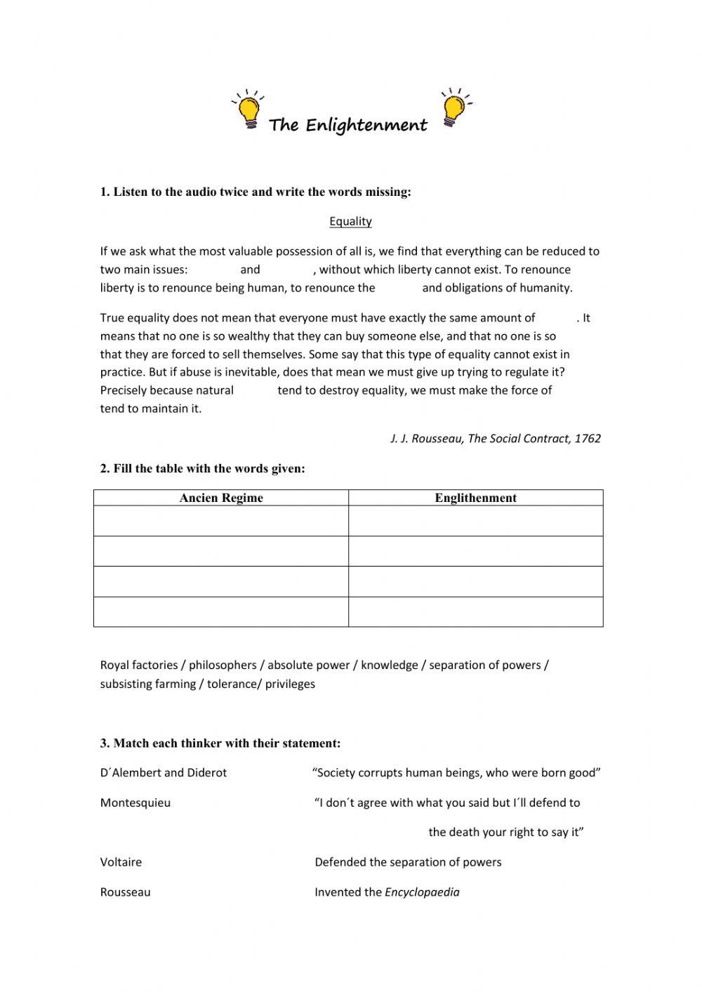 Enlightment thinkers