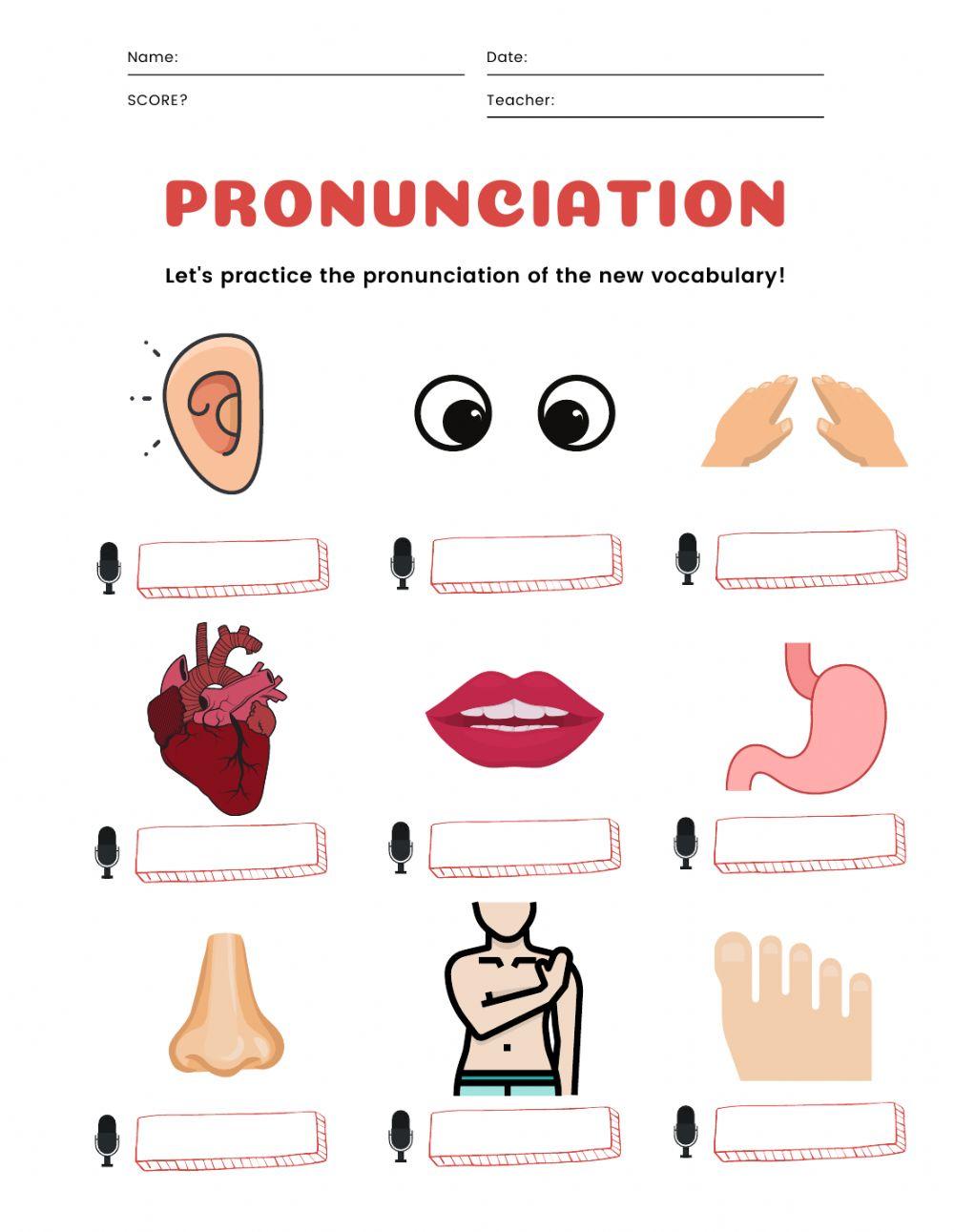 Pronouncing Body parts