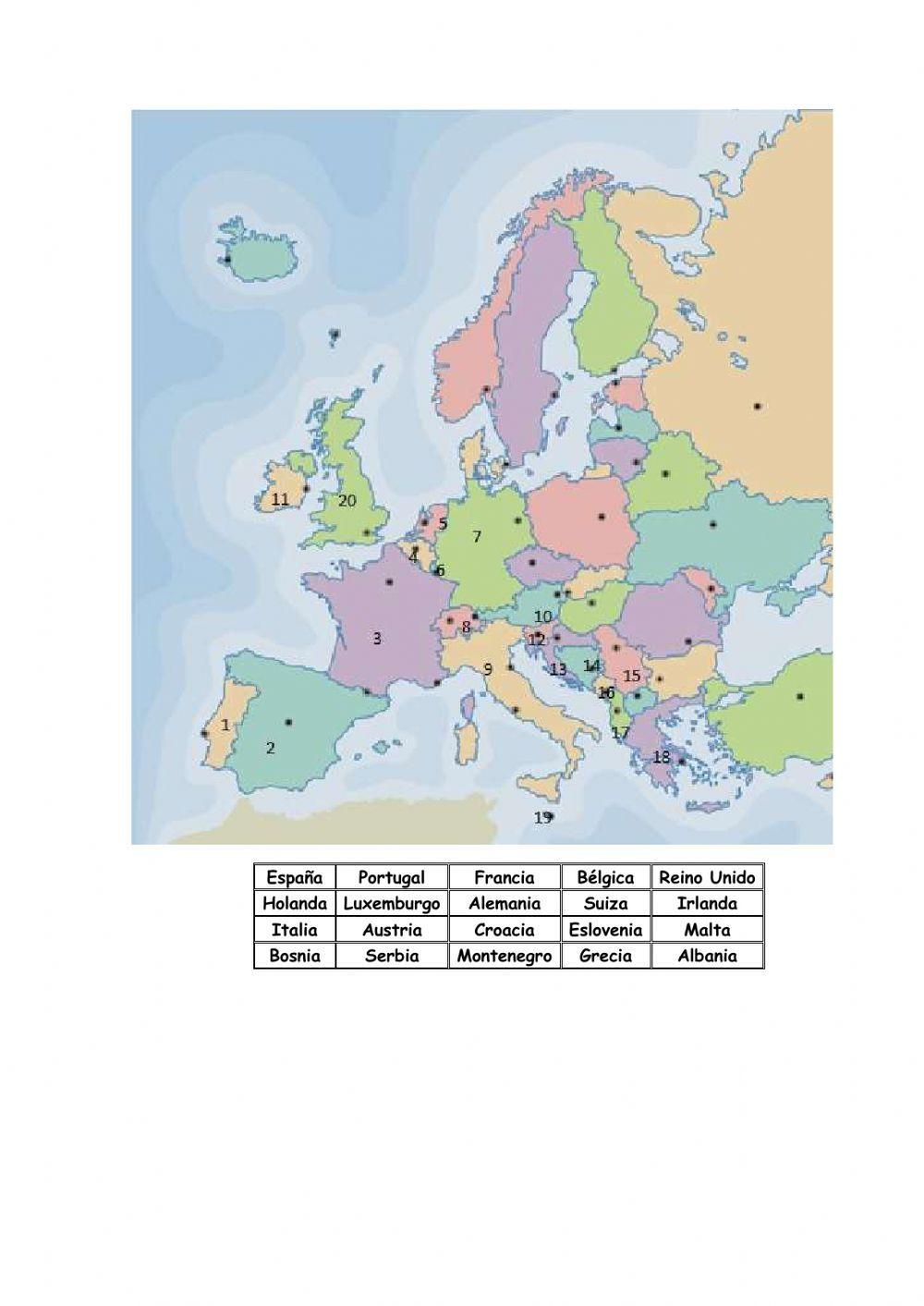 mapa de Europa político