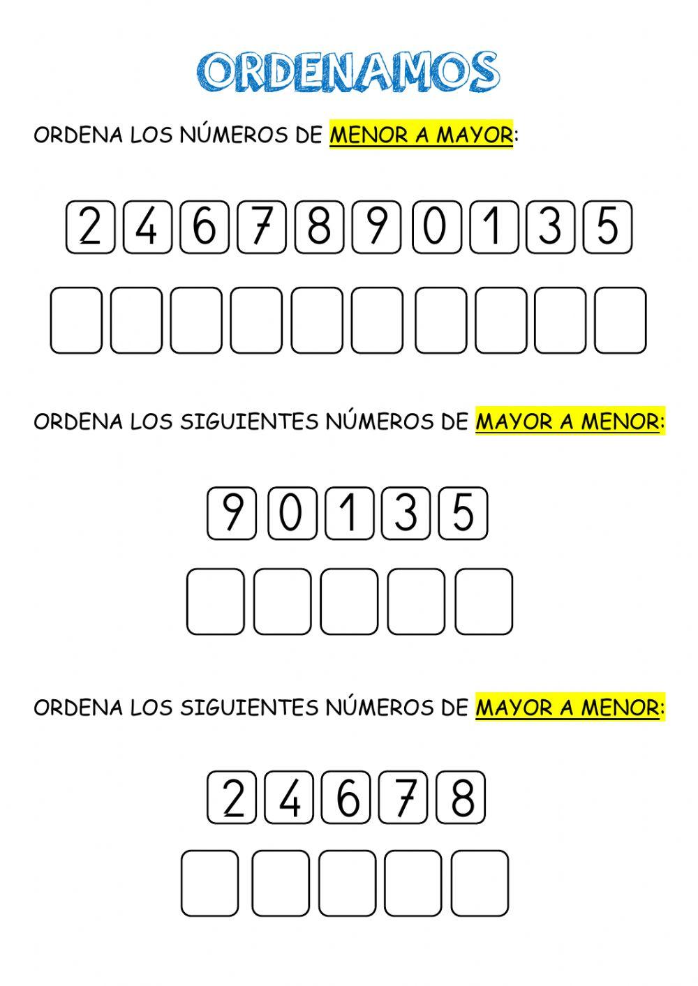 Contamos y ordenamos