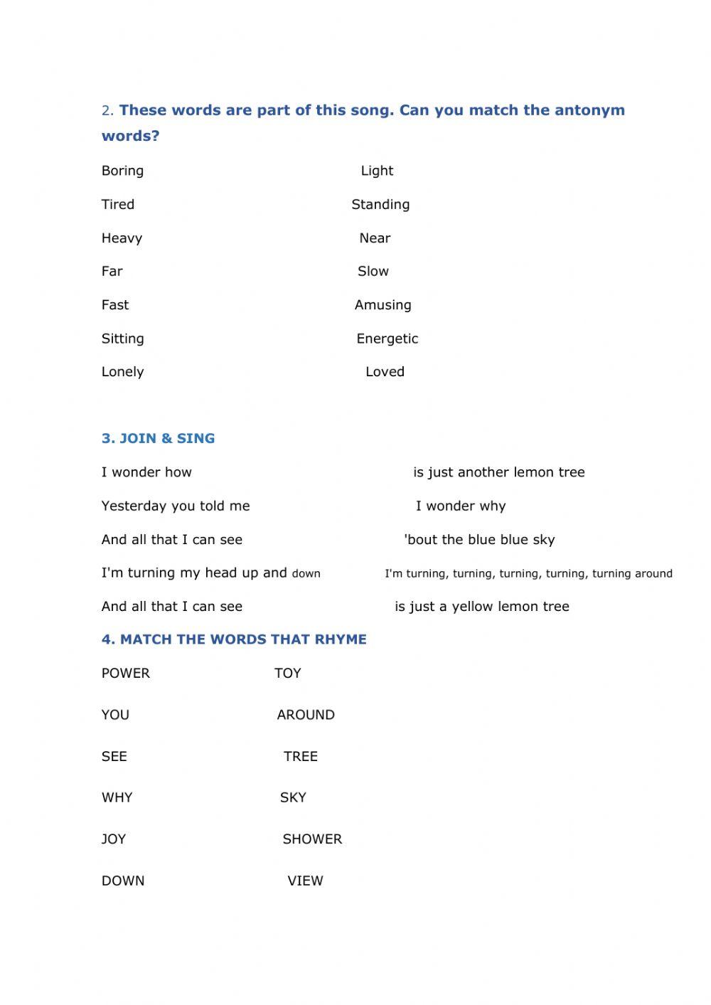 Listening Song Lemon Tree