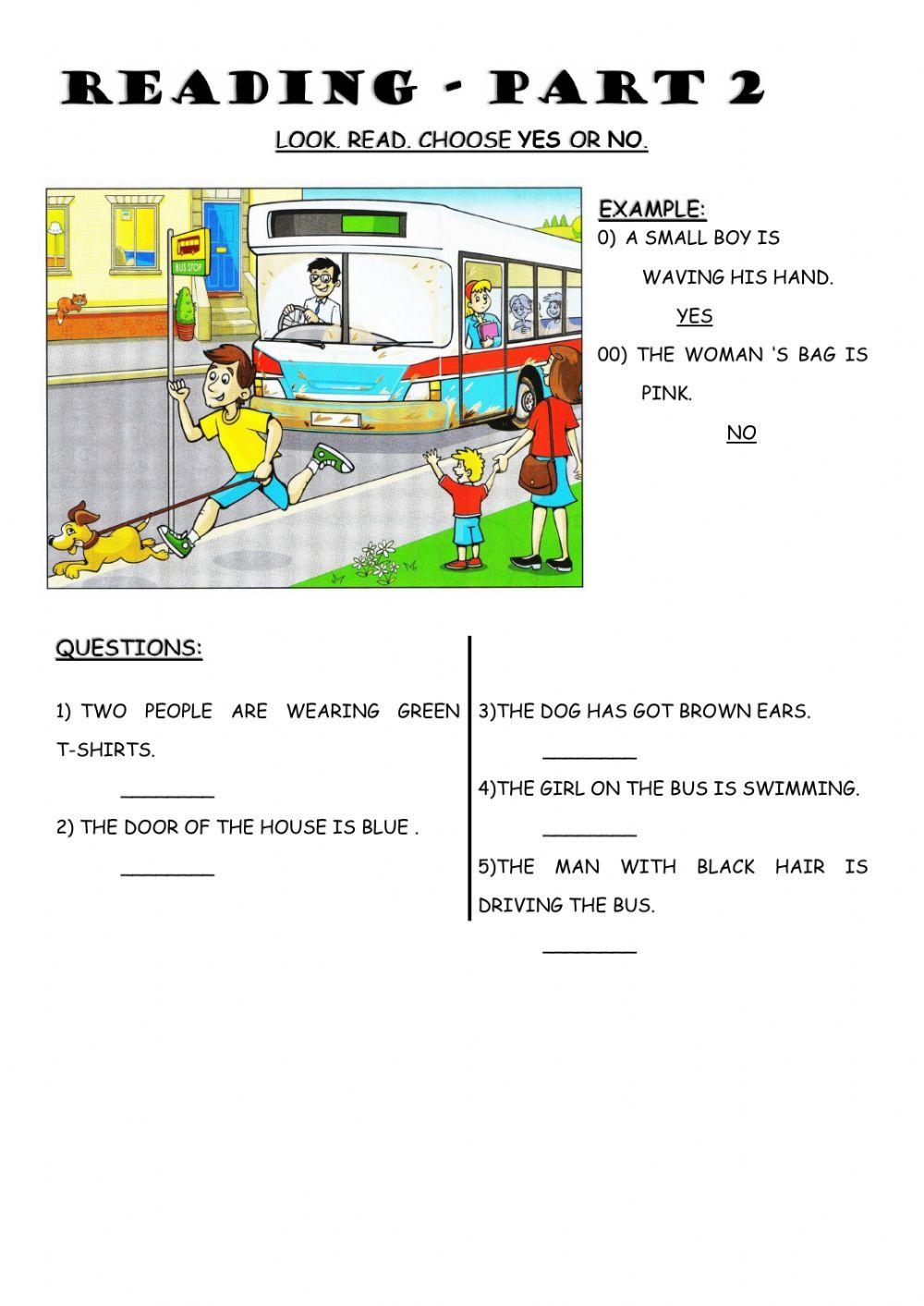 Starters Reading Part 2 worksheet Live Worksheets